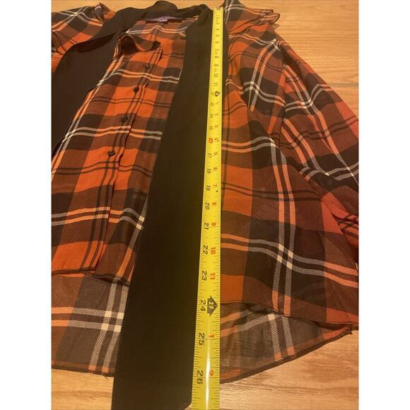 Ralph Lauren Purple Label Plaid Silk Button Up Blouse Top Black Tie Neck S $1490 - Picture 6 of 10
